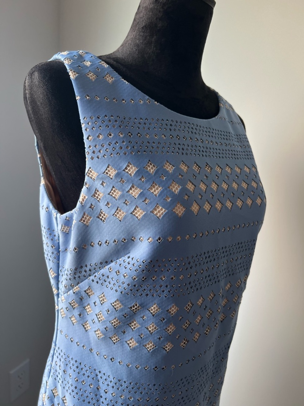 Eliza J Powder Blue Eyelet Shift Dress - 8 - Picture 2 of 9